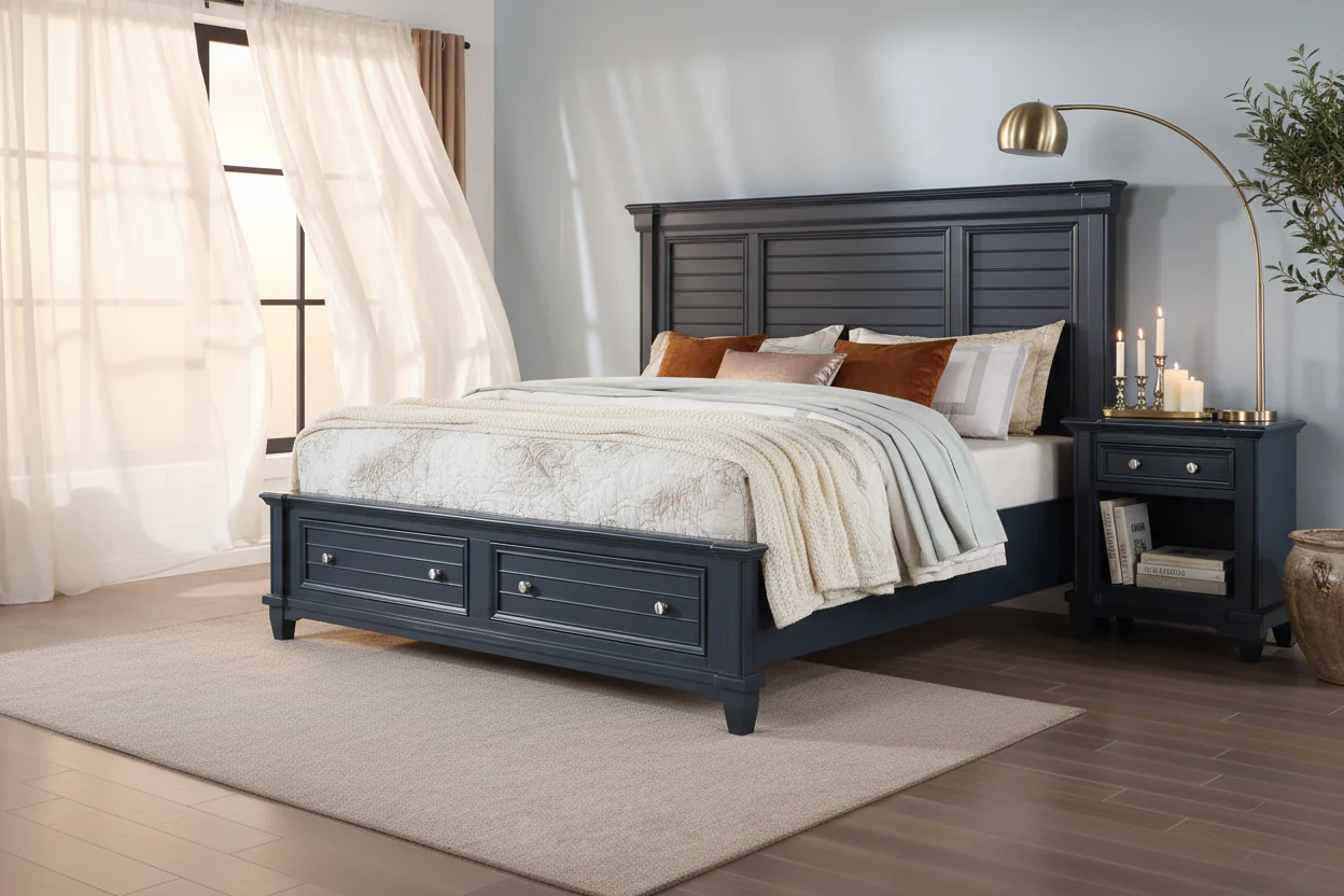 Manzanillo Tall Panel Platform Bed with Storage - Image 2