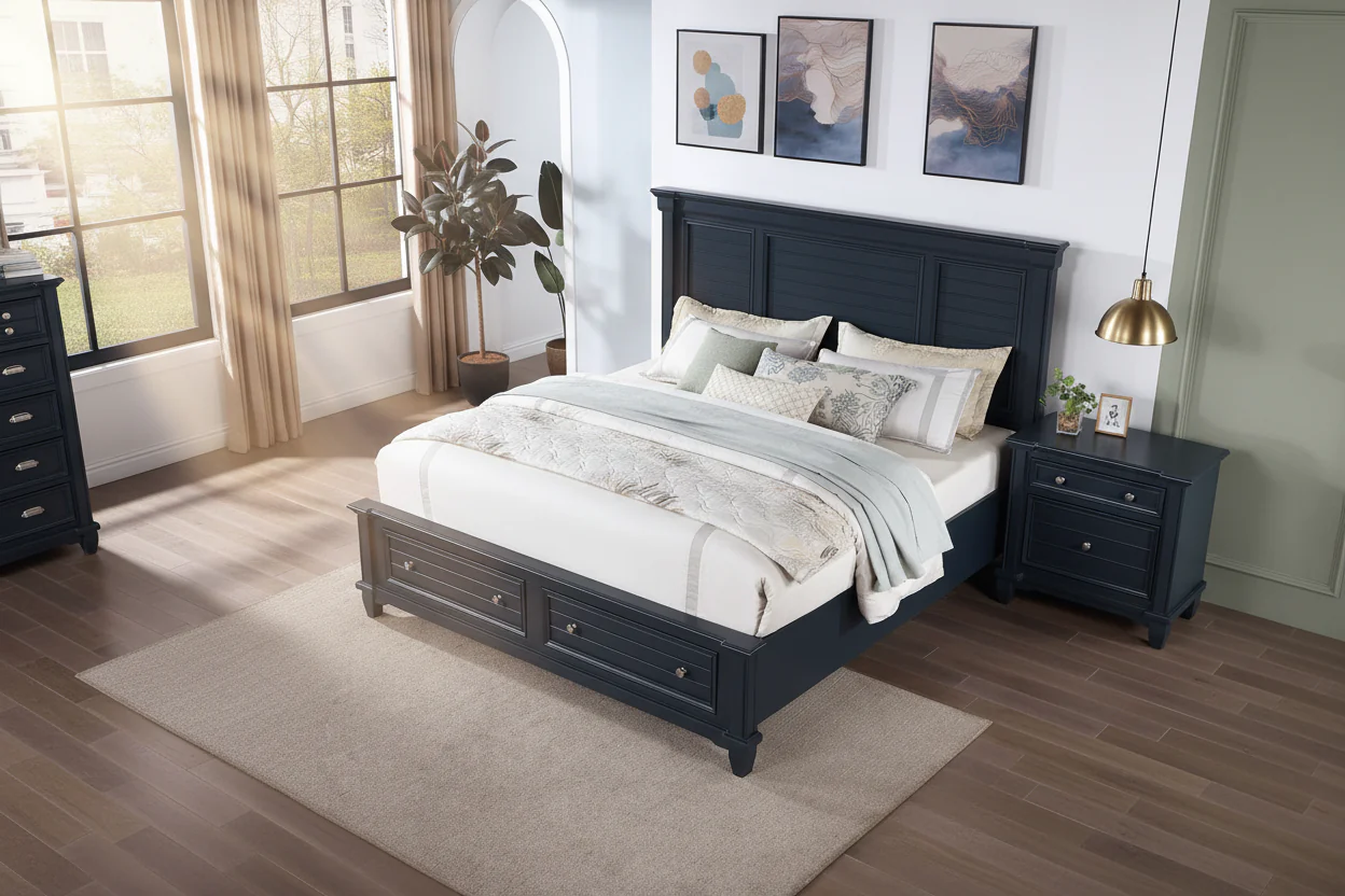 Manzanillo Tall Panel Platform Bed with Storage - Image 3