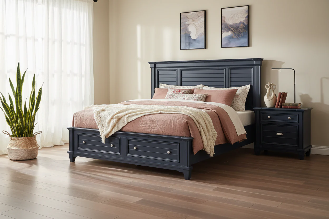 Manzanillo Tall Panel Platform Bed with Storage - Image 4