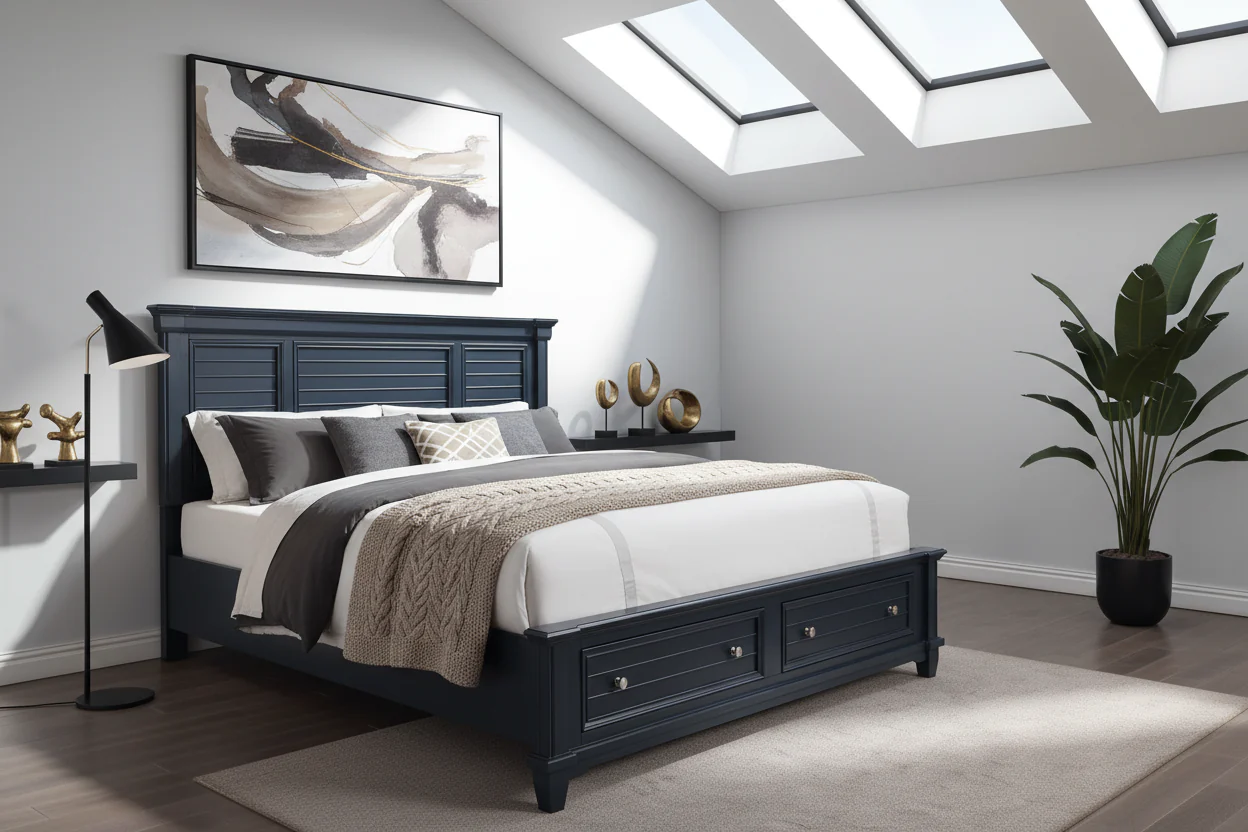 Manzanillo Tall Panel Platform Bed with Storage - Image 5