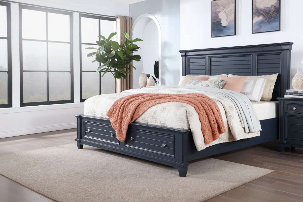 Manzanillo Tall Panel Platform Bed with Storage - Image 6