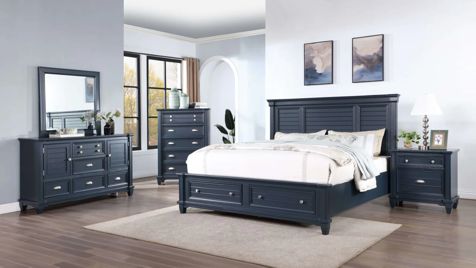 Manzanillo Tall Panel Platform Bed with Storage - Image 8