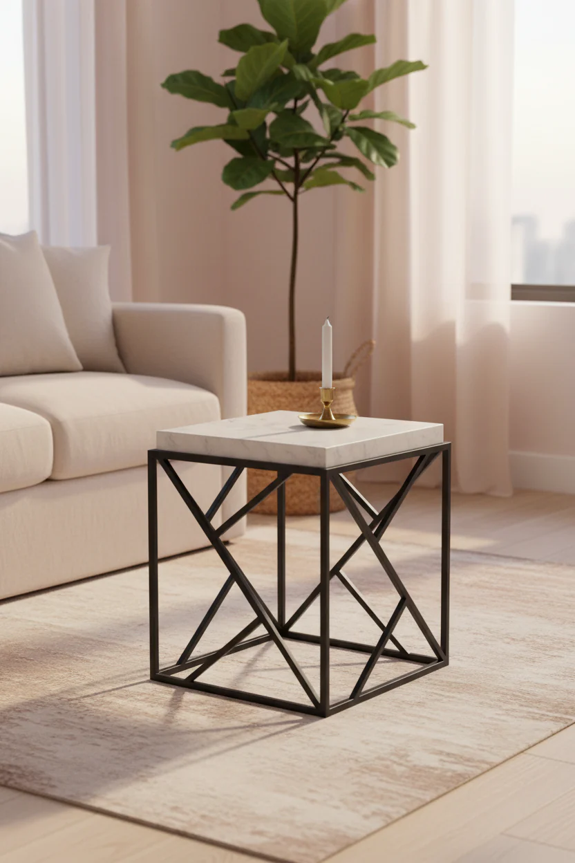 Marble Cube Accent Table - Image 3