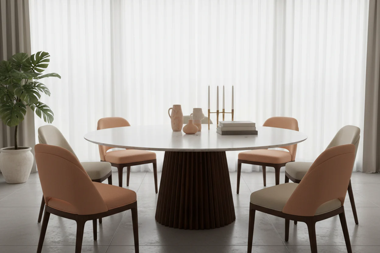 Marble - Luxe Round Dining Table - Image 3