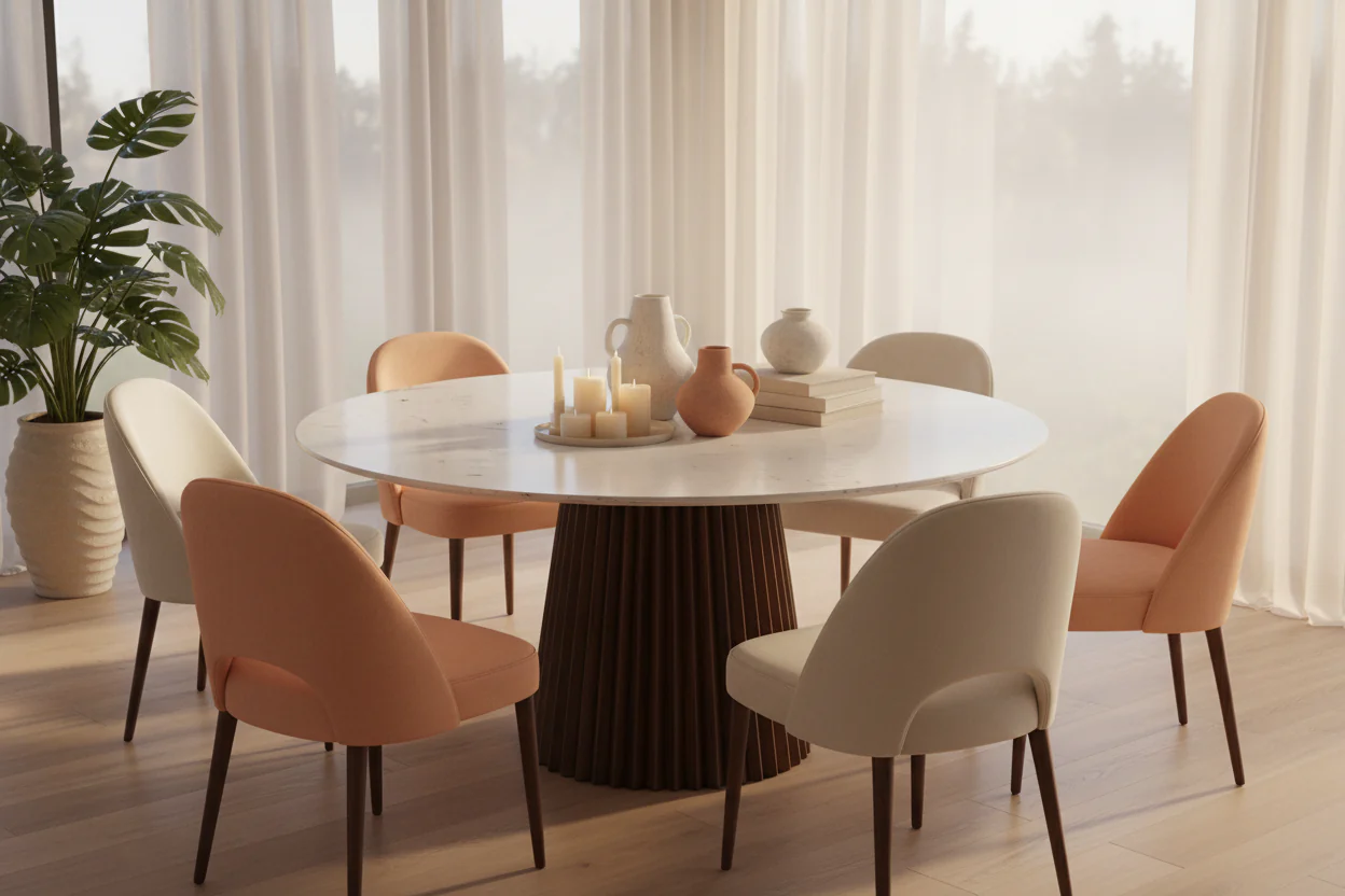Marble - Luxe Round Dining Table - Image 5