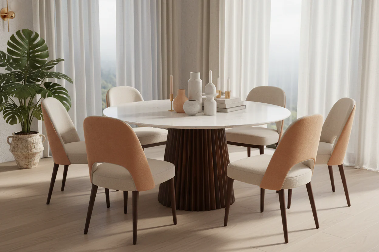 Marble - Luxe Round Dining Table - Image 7