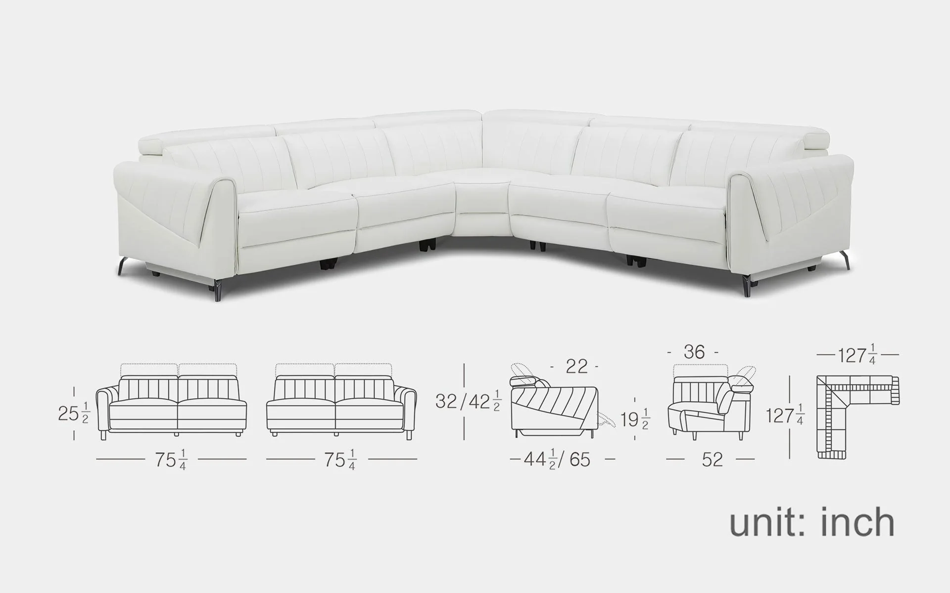 Marci Modern Motion Reclining Sectional - Image 13