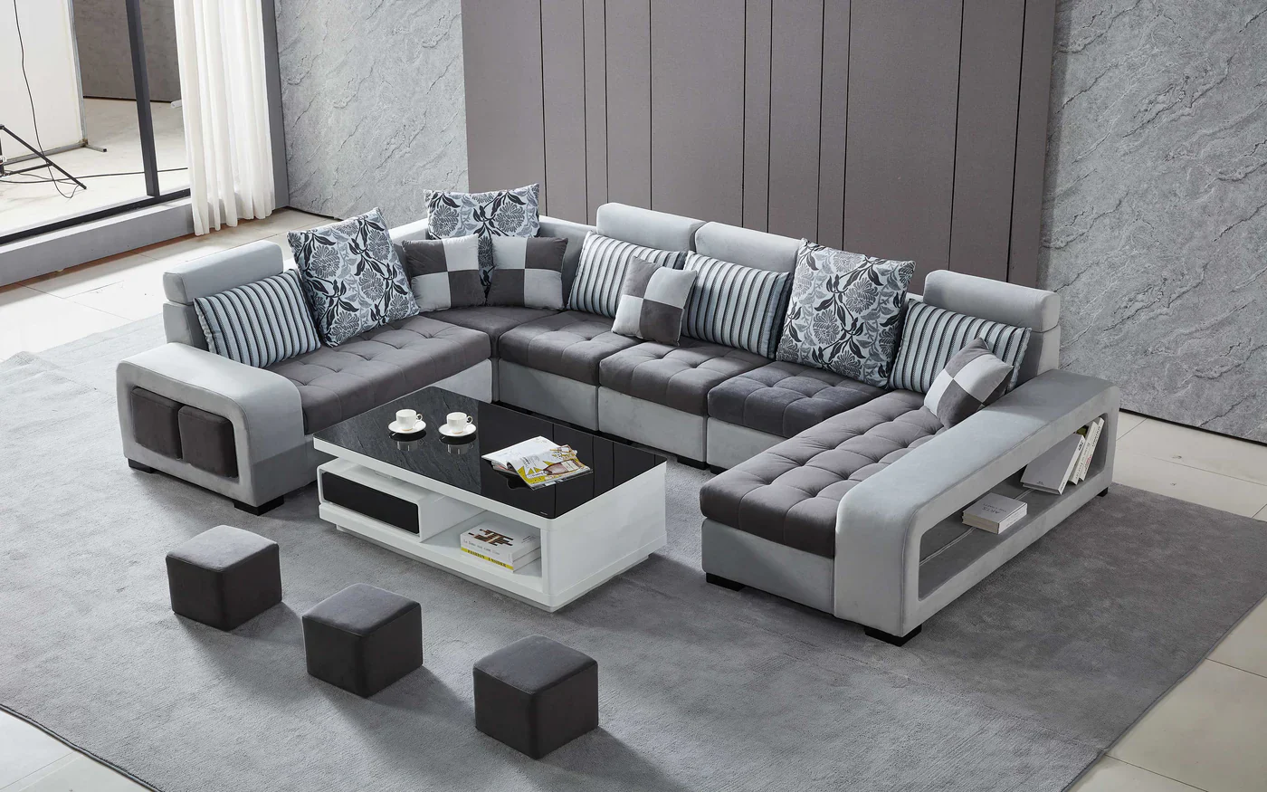 Marina Modular Tufted Sectional Style D - Image 4
