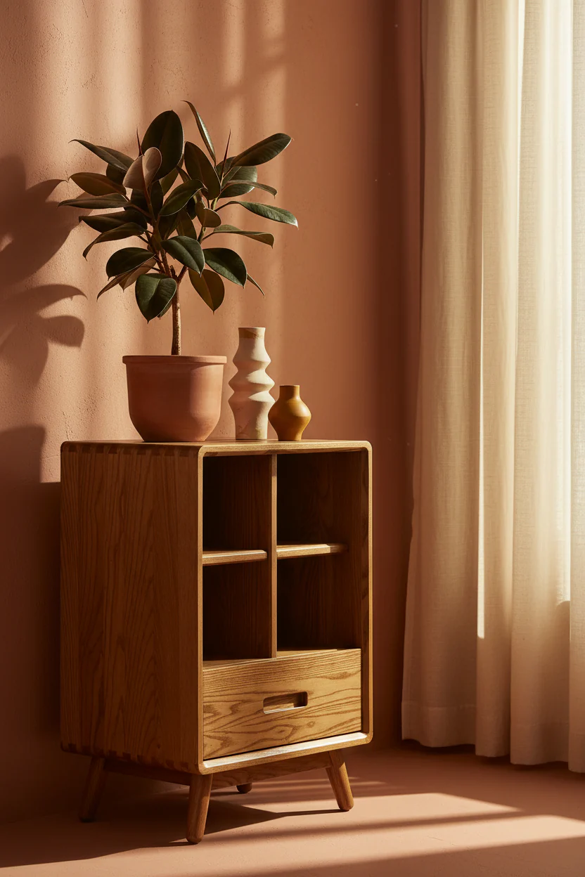 Mid-Century Open Storage Cabinet - Image 5