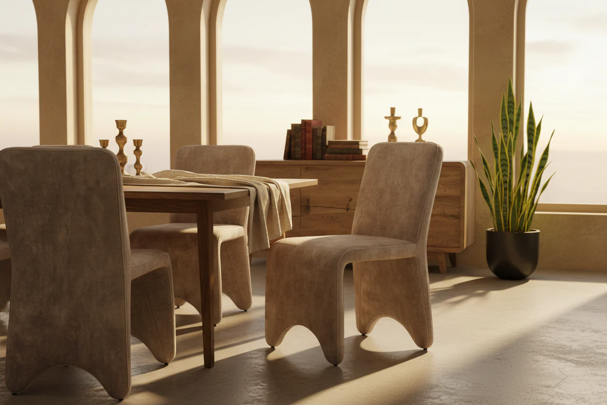 Mod Wave Velvet Dining Chair - Image 3