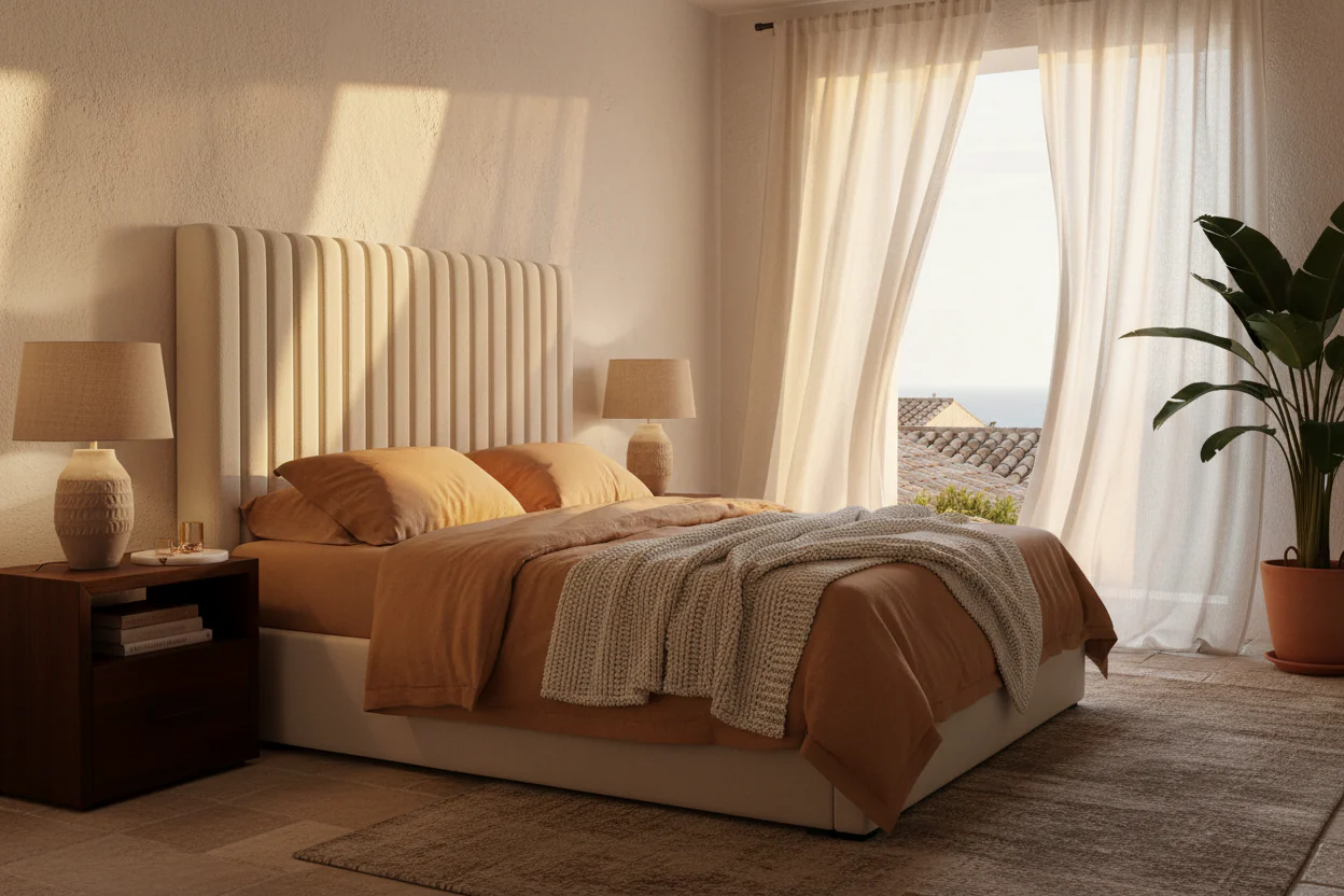 Modern Bouclé Upholstered Bed - Image 2