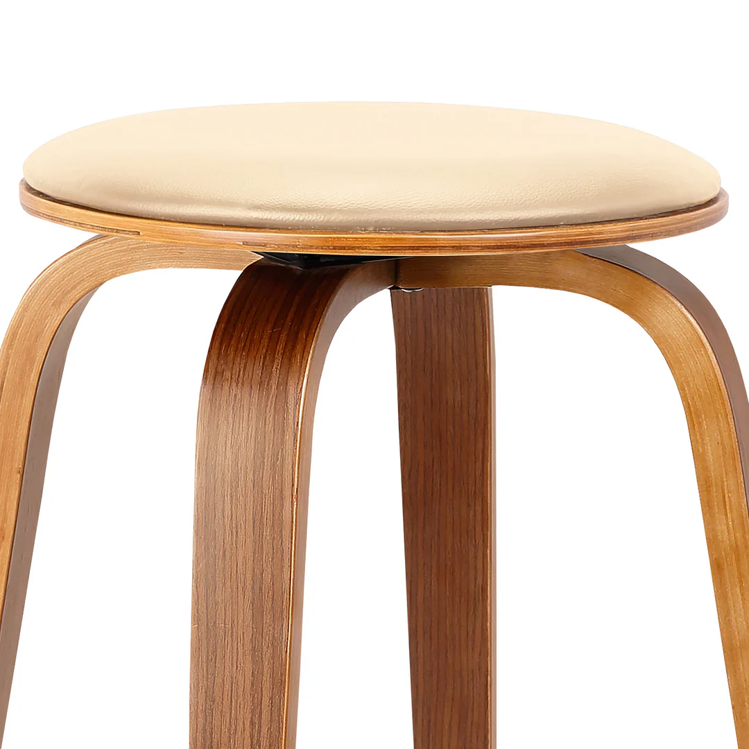 Modern Curved Wood Counter Stool - Image 6
