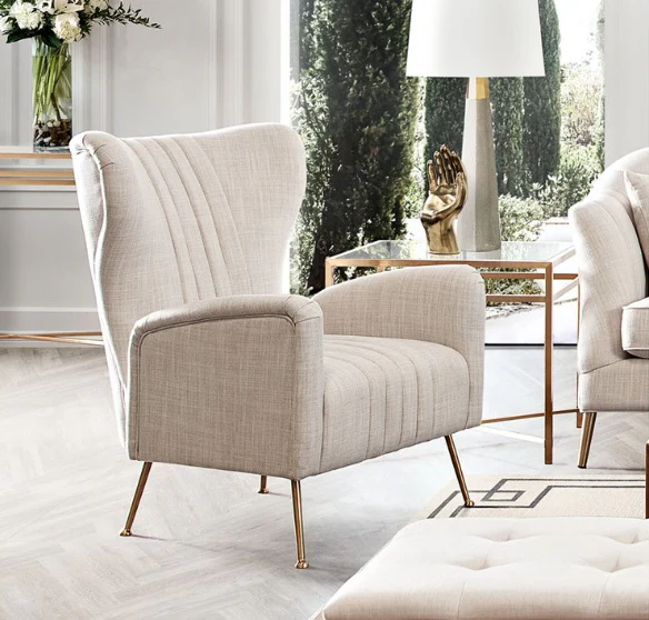 Modern Glam Wingback Chair - Image 2