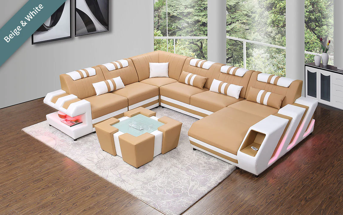 Aero Leather LED Sectional - Image 25