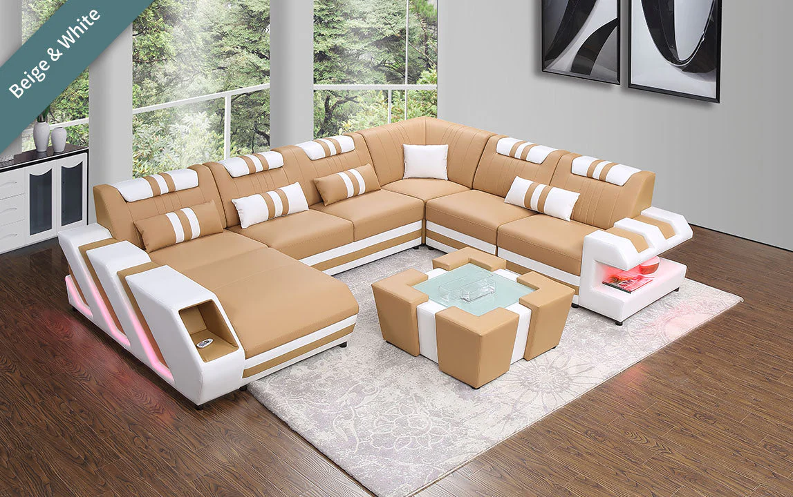 Aero Leather LED Sectional - Image 26