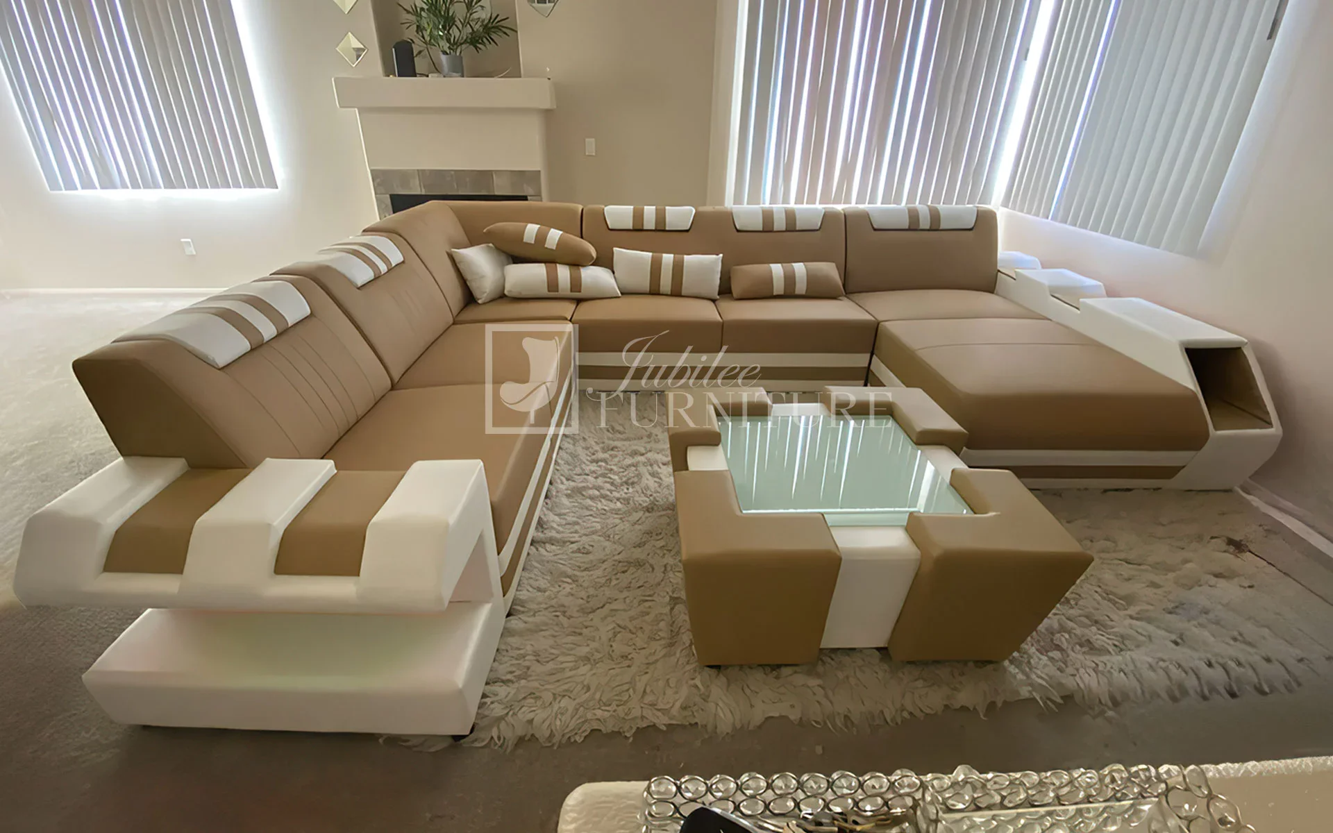Aero Leather LED Sectional - Image 27