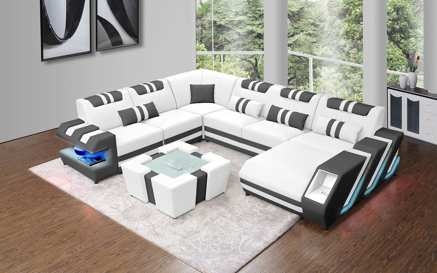 Aero Leather LED Sectional - Image 28