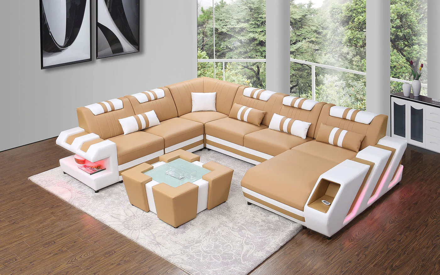 Aero Leather LED Sectional - Image 3