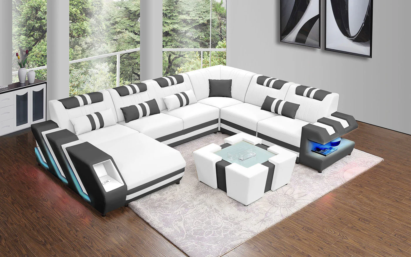 Aero Leather LED Sectional - Image 30