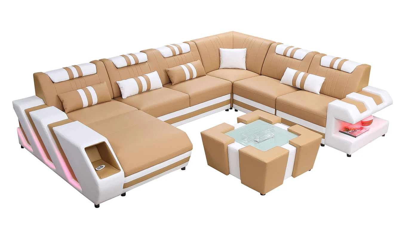 Aero Leather LED Sectional - Image 33