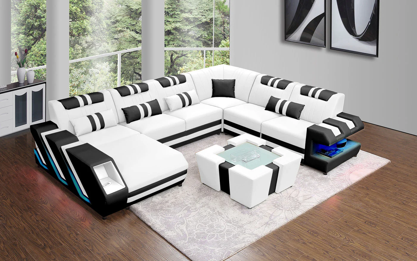Aero Leather LED Sectional - Image 35