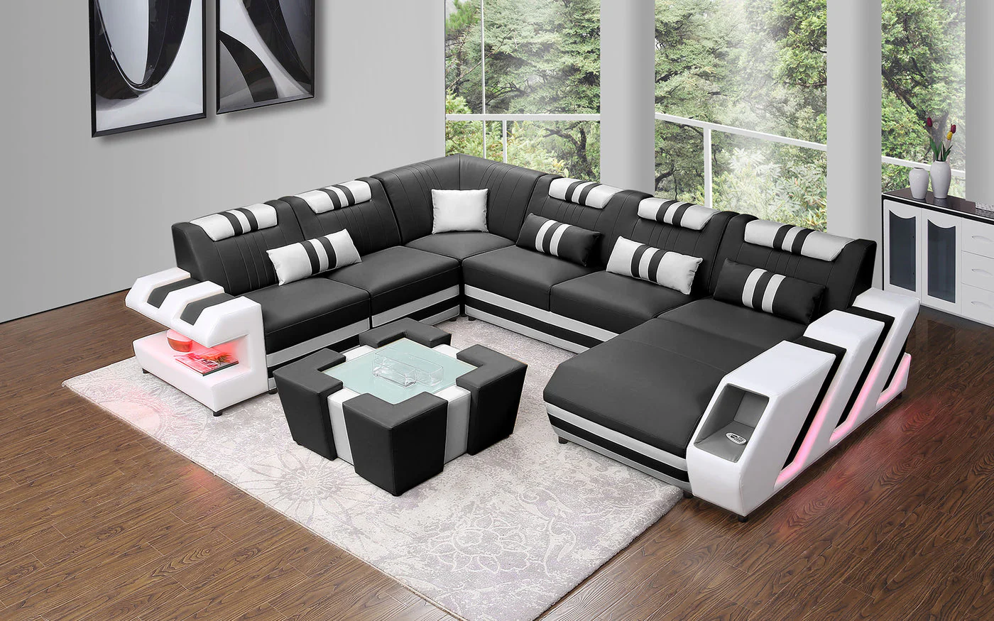 Aero Leather LED Sectional - Image 37