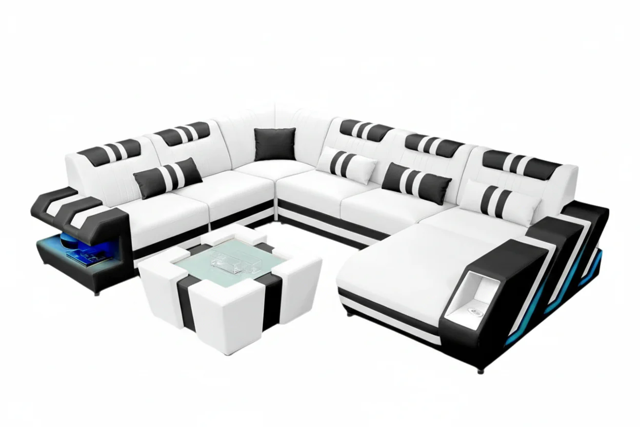 Aero Leather LED Sectional - Image 7