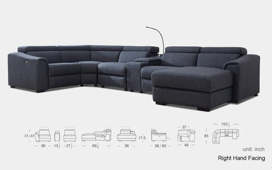 Vittoria Modern Motion Reclining Sectional - Image 14