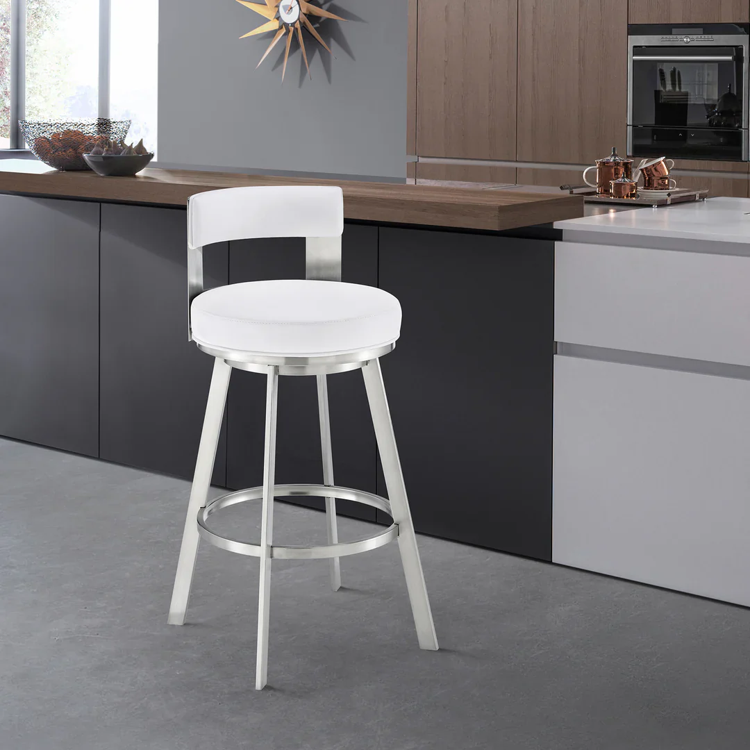 Modern Round Back Swivel Bar Stool
