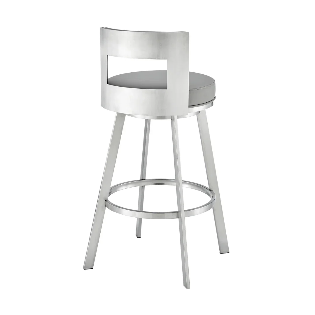 Modern Round Back Swivel Bar Stool - Image 12