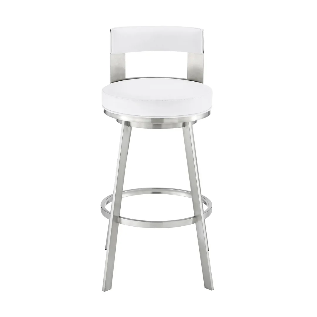 Modern Round Back Swivel Bar Stool - Image 2
