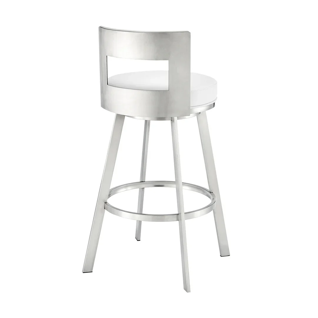 Modern Round Back Swivel Bar Stool - Image 3