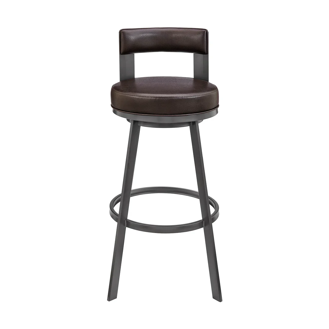 Modern Round Back Swivel Bar Stool - Image 5