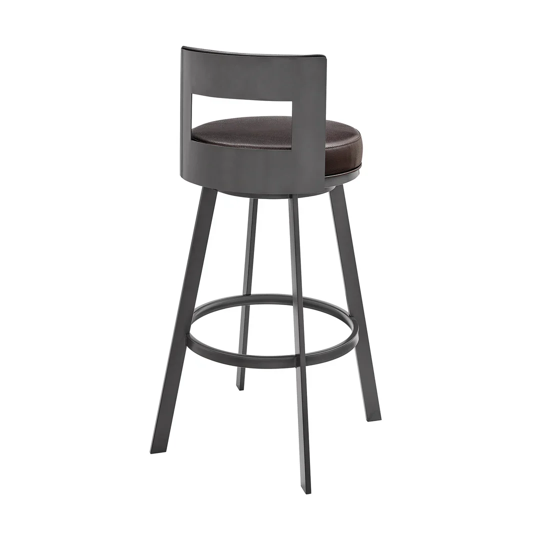 Modern Round Back Swivel Bar Stool - Image 6