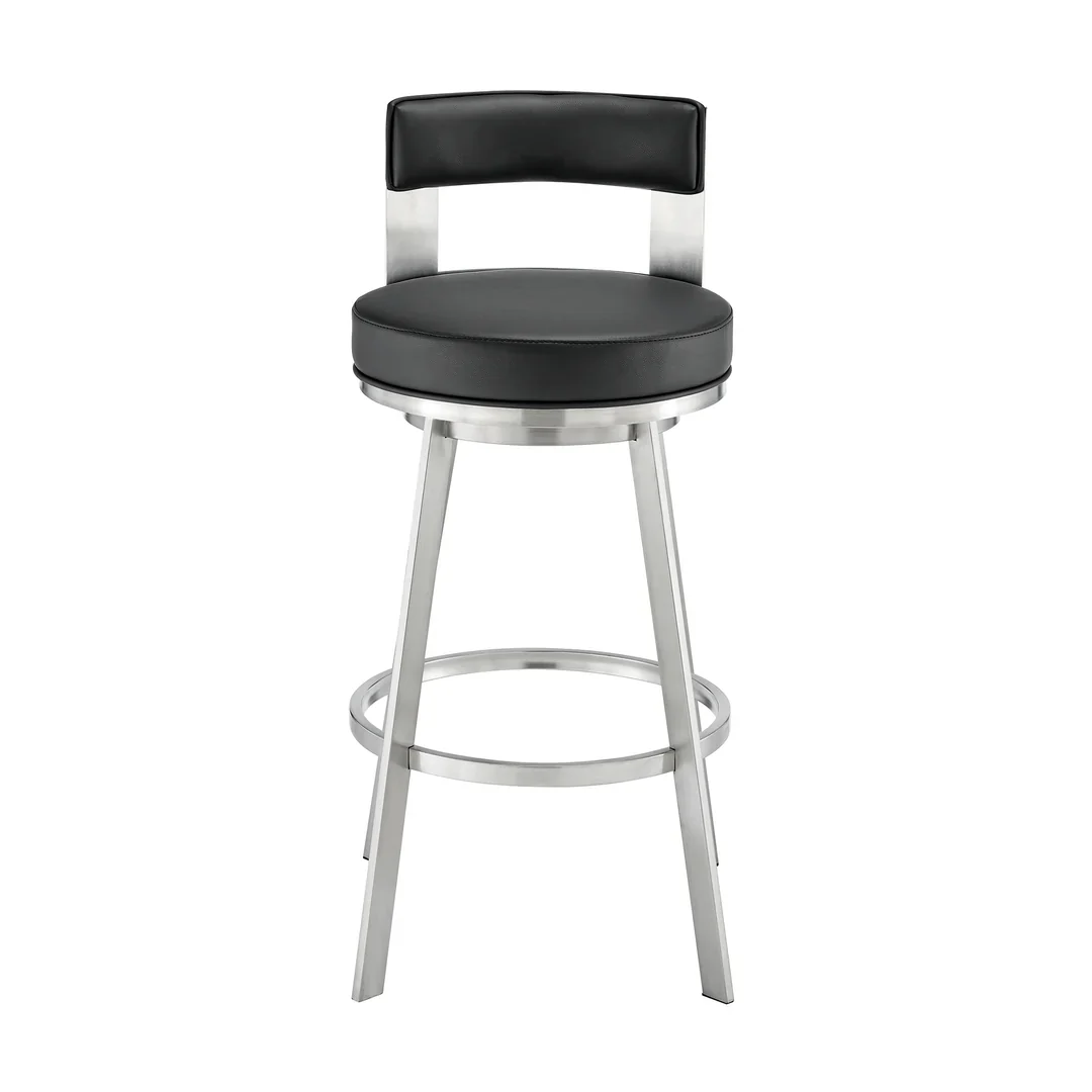 Modern Round Back Swivel Bar Stool - Image 8