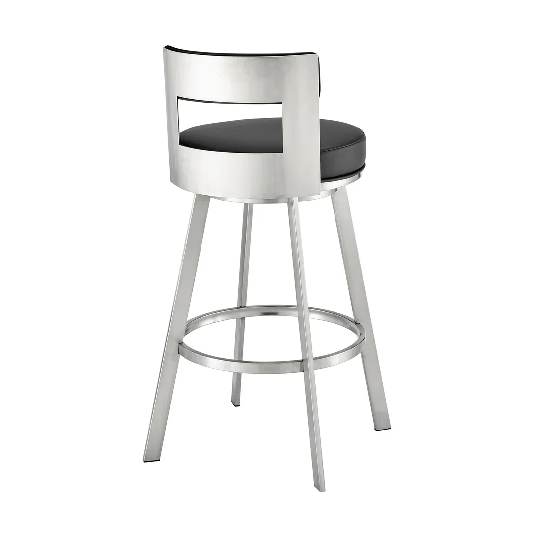 Modern Round Back Swivel Bar Stool - Image 9