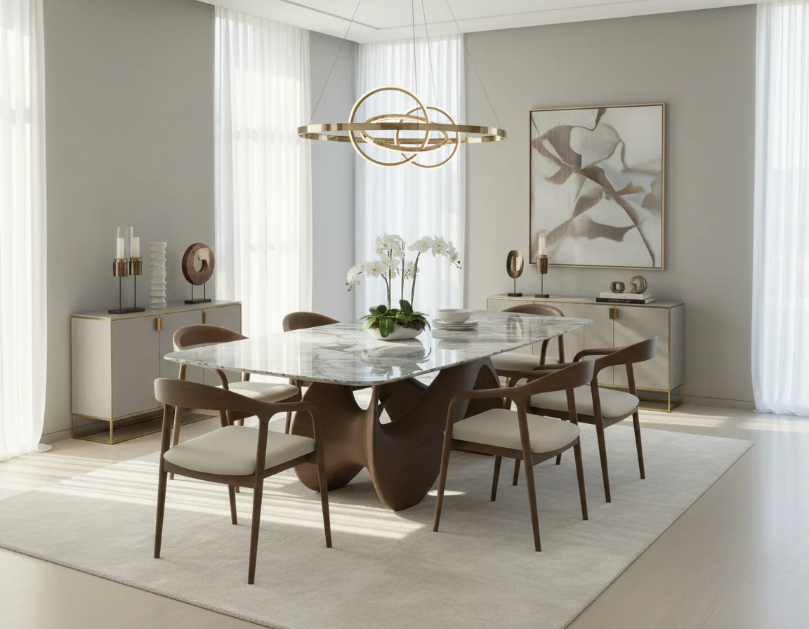 Koi Marble Dining Table - Image 4