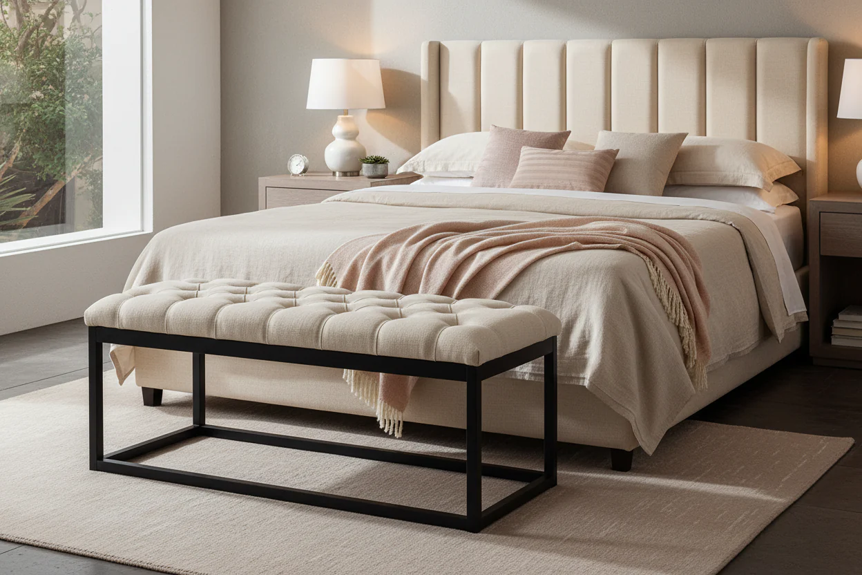 Modern Tufted Ottoman - Image 4