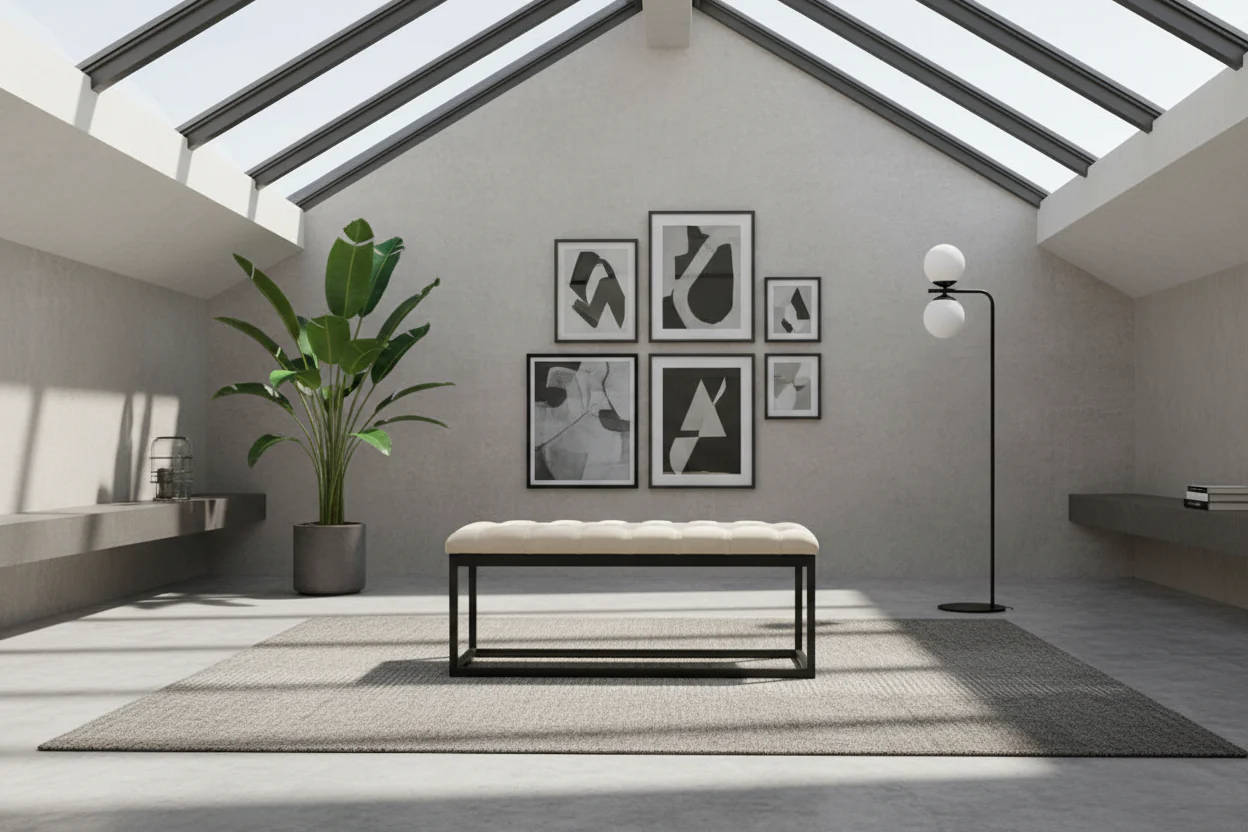 Modern Tufted Ottoman - Image 5