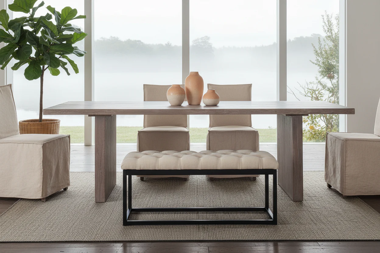 Modern Tufted Ottoman - Image 6