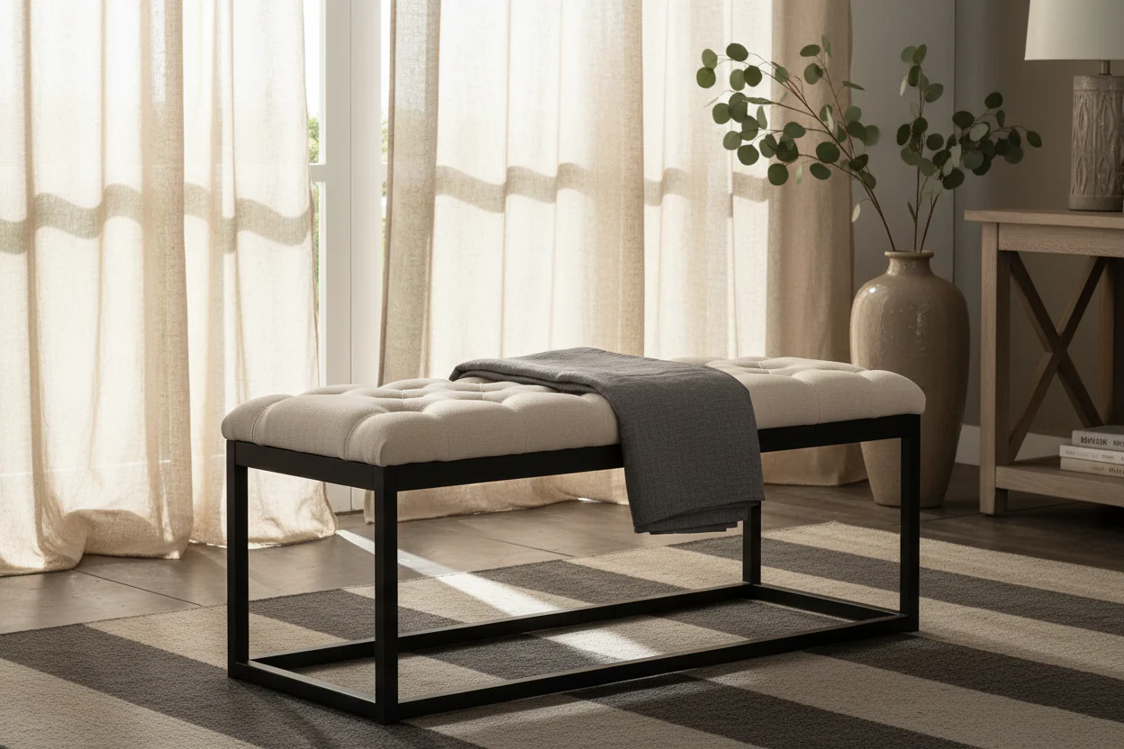 Modern Tufted Ottoman - Image 7