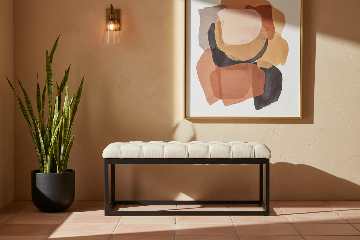 Modern Tufted Ottoman - Image 9