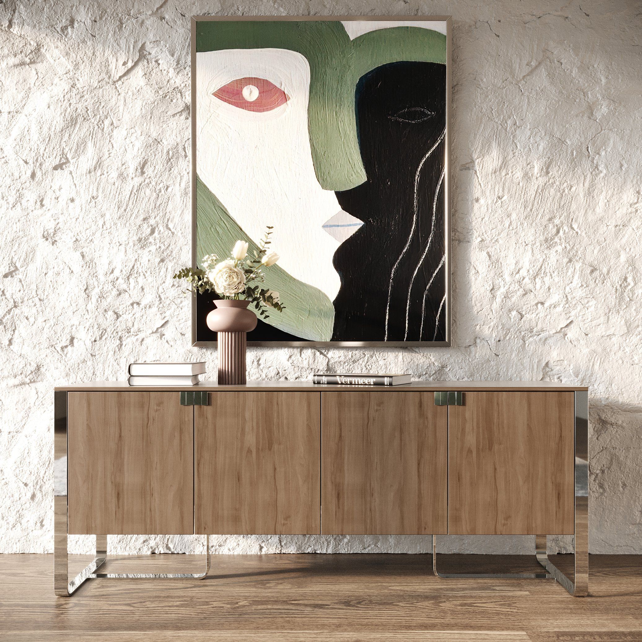 Modern Walnut Veneer Buffet - Image 6