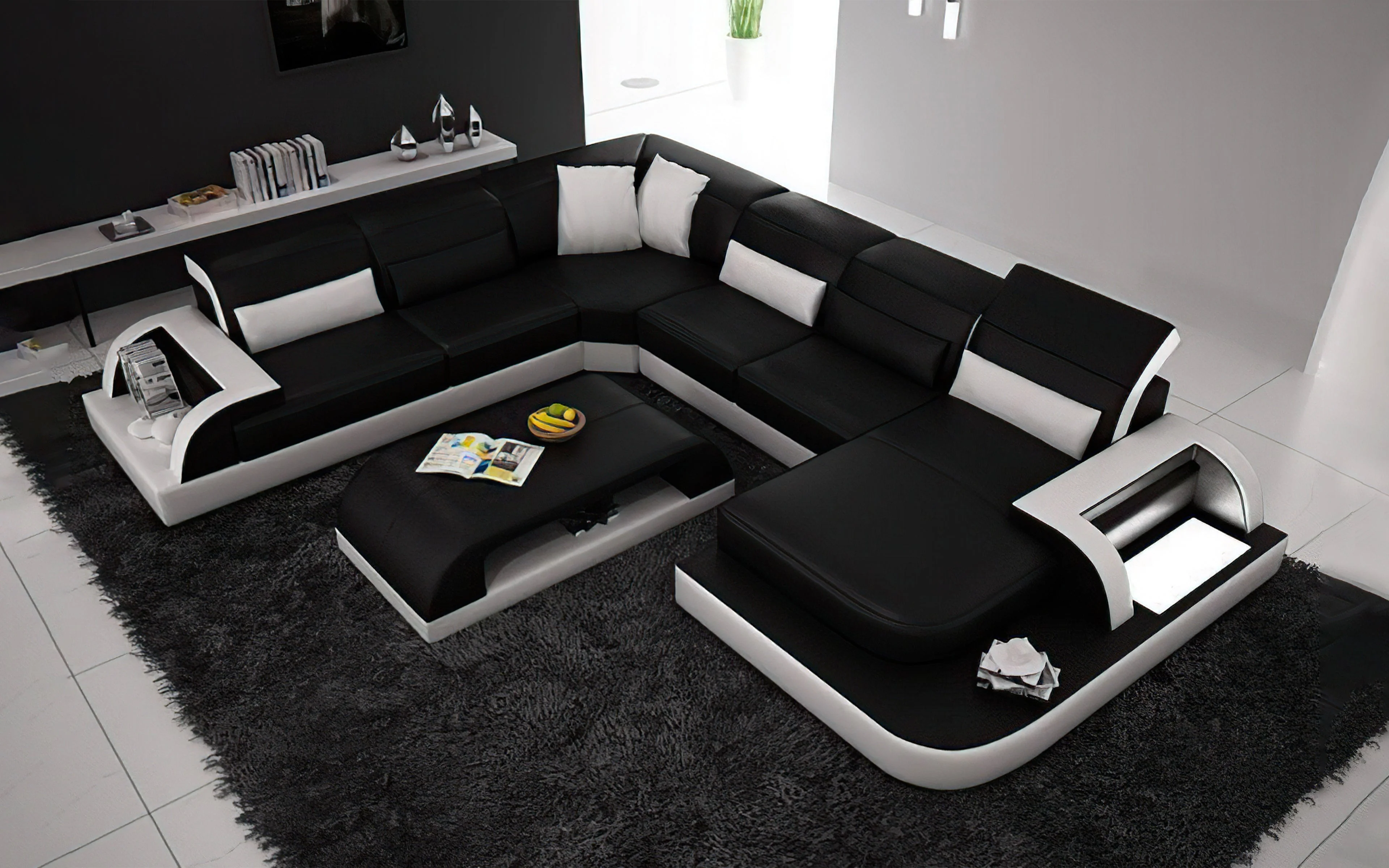 Marco Leather Sectional with Adjustable Headrest - Image 2