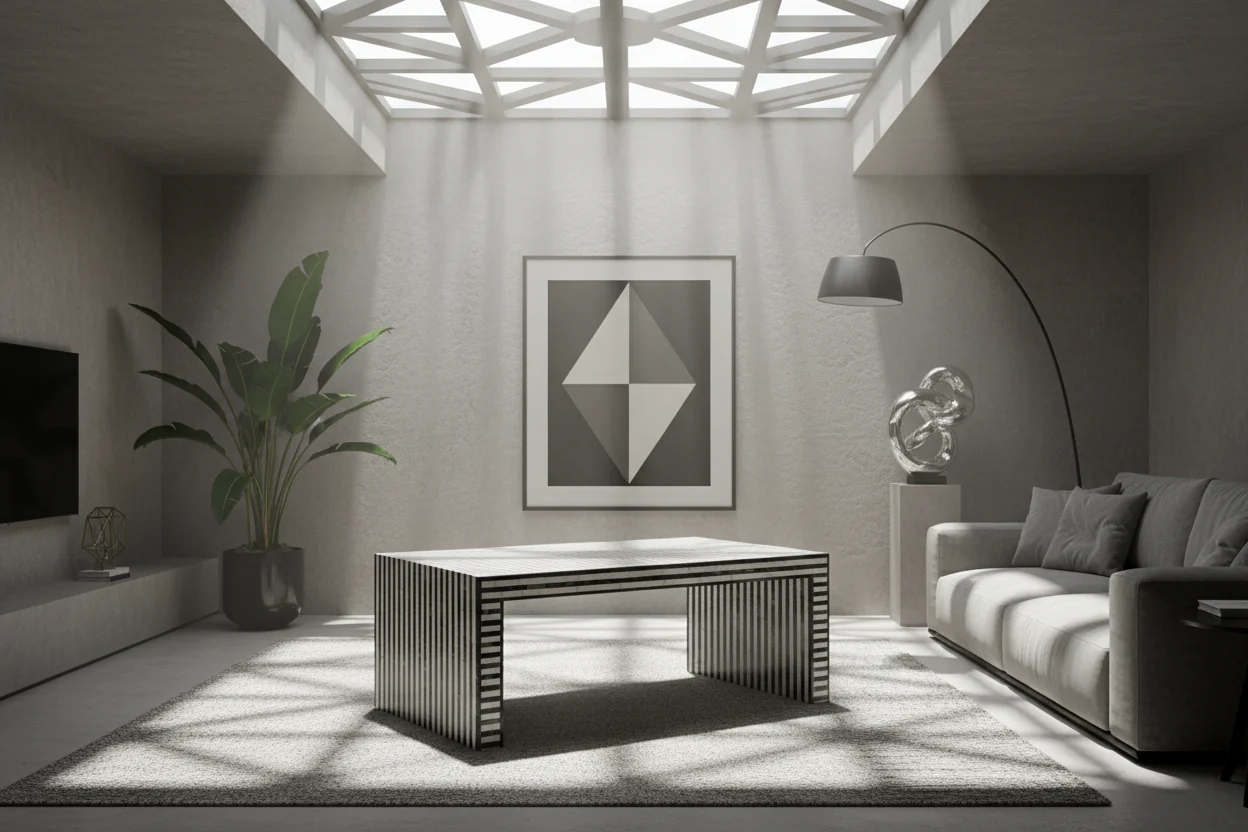Monochrome Mosaic Coffee Table - Image 4