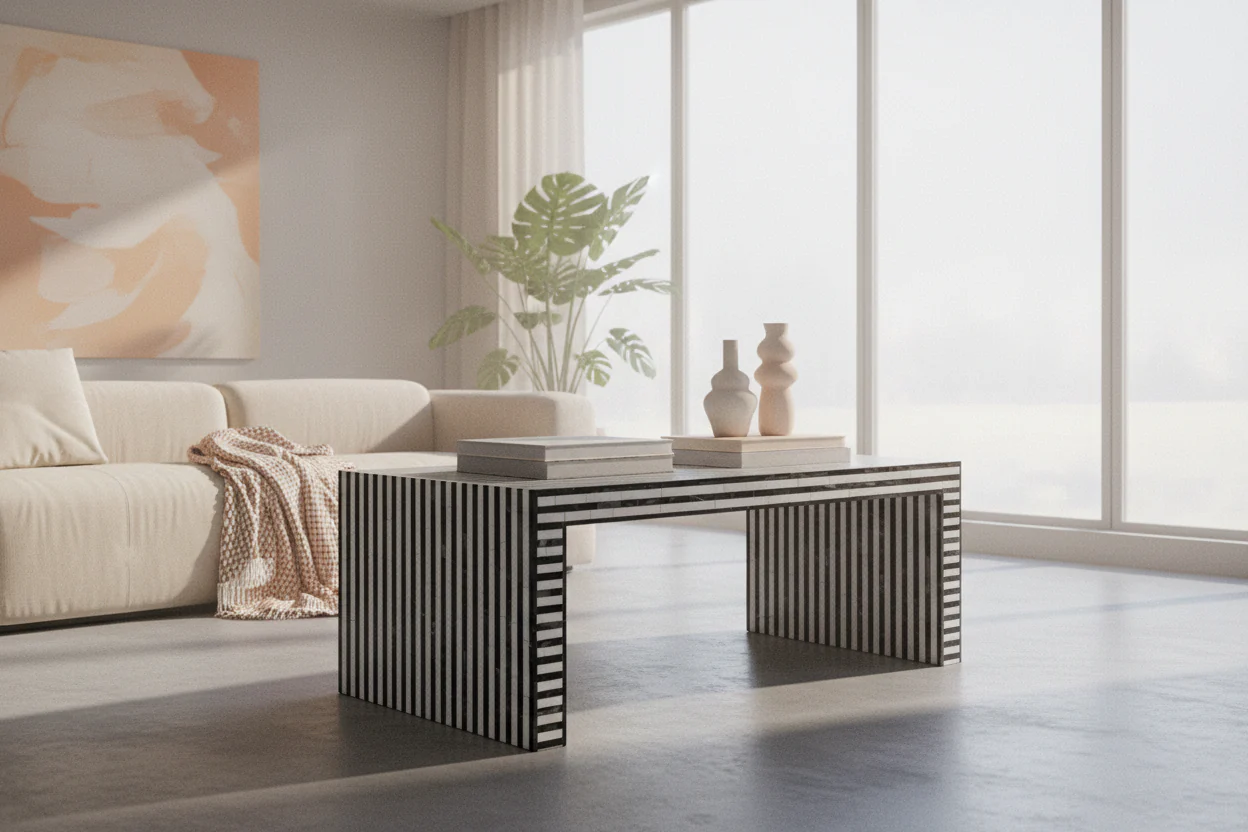 Monochrome Mosaic Coffee Table - Image 6