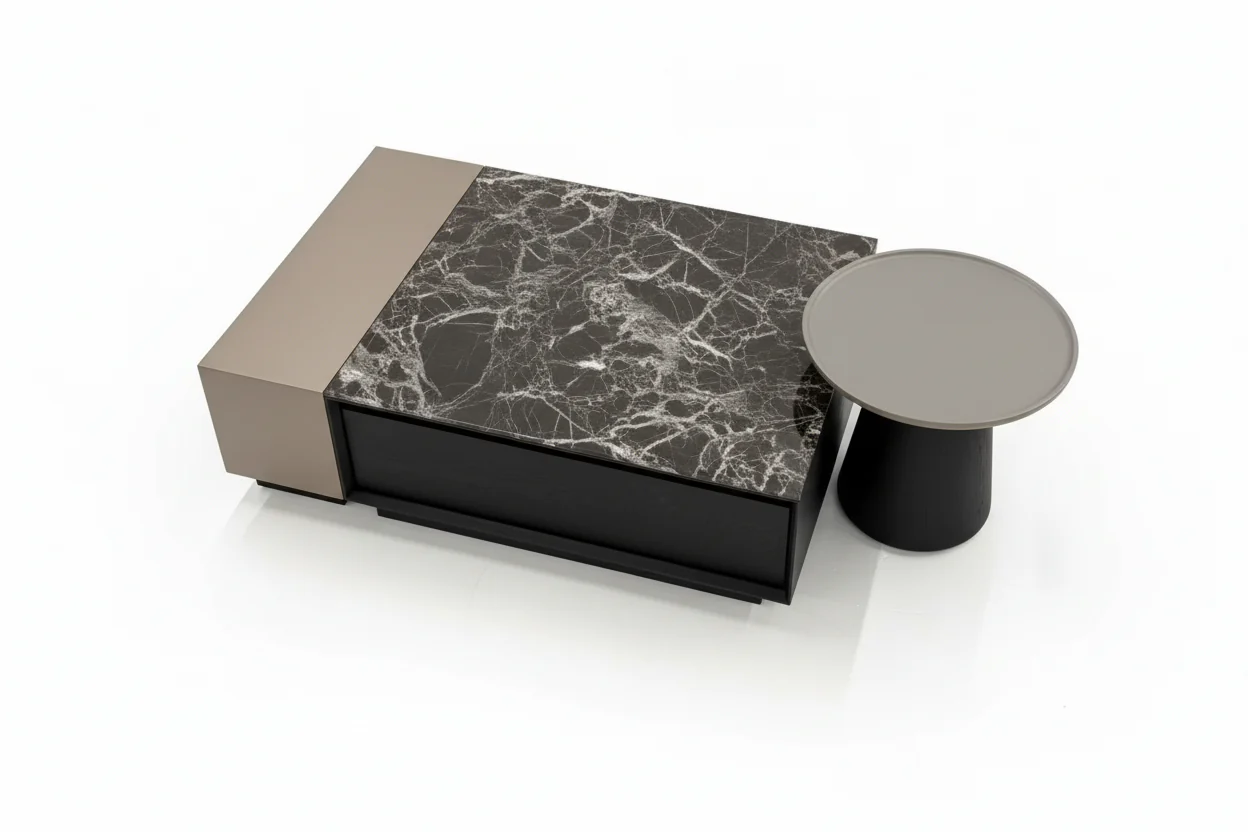 Monolith Marble Coffee Table Set - Image 10