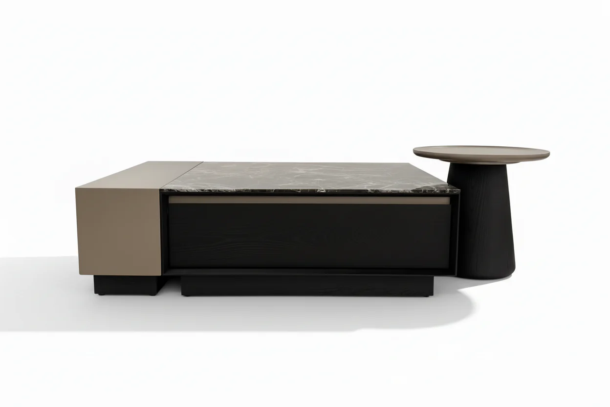 Monolith Marble Coffee Table Set - Image 12