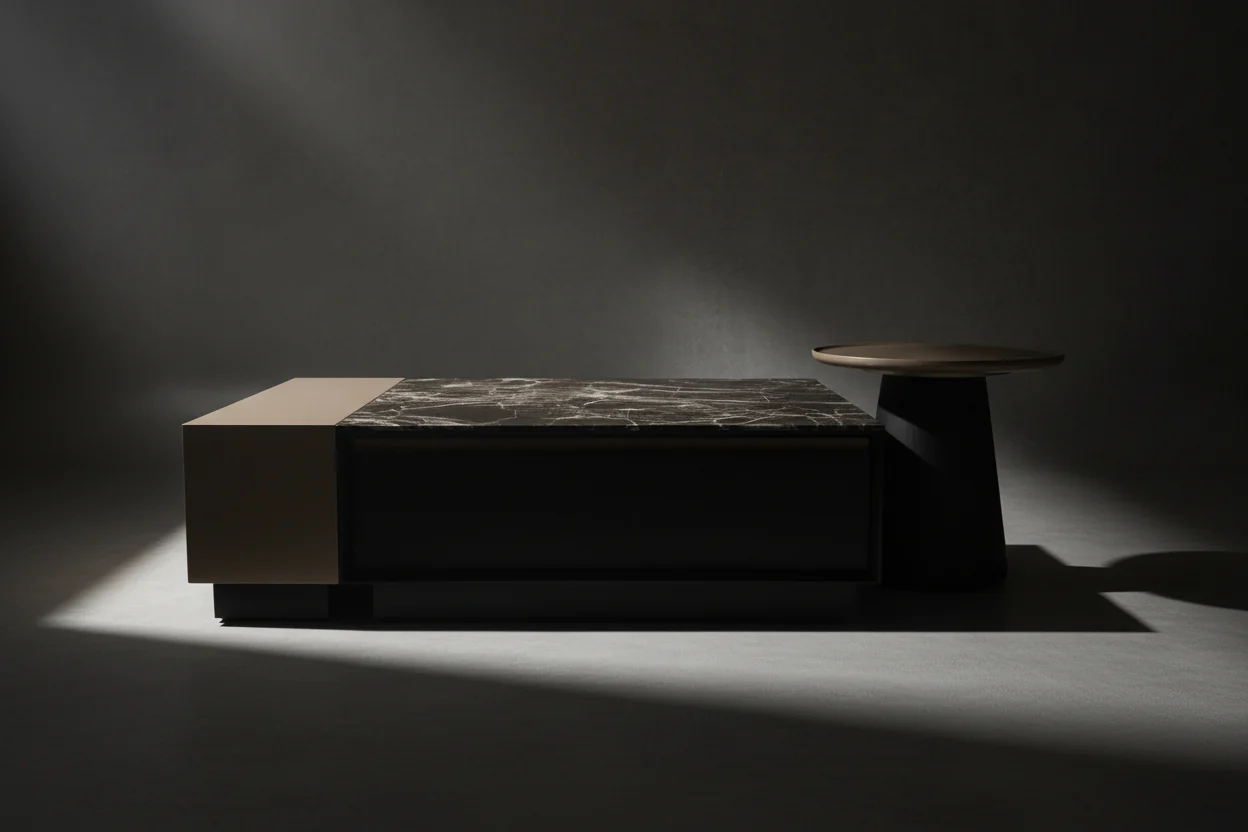 Monolith Marble Coffee Table Set - Image 2