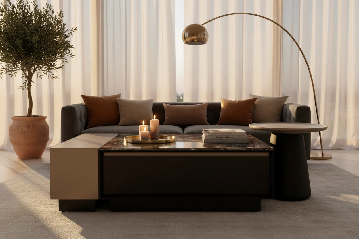 Monolith Marble Coffee Table Set - Image 4